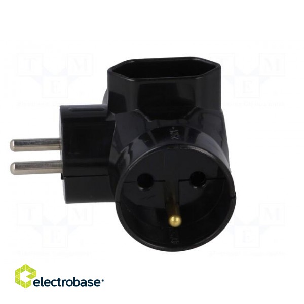 Connector: AC supply | splitter | 2P,2P+PE | black | Output: 3x socket image 3
