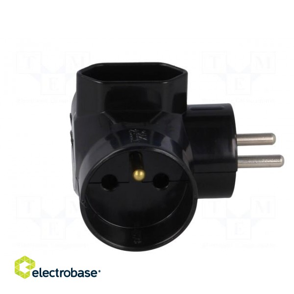 Connector: AC supply | splitter | 2P,2P+PE | black | Output: 3x socket image 7