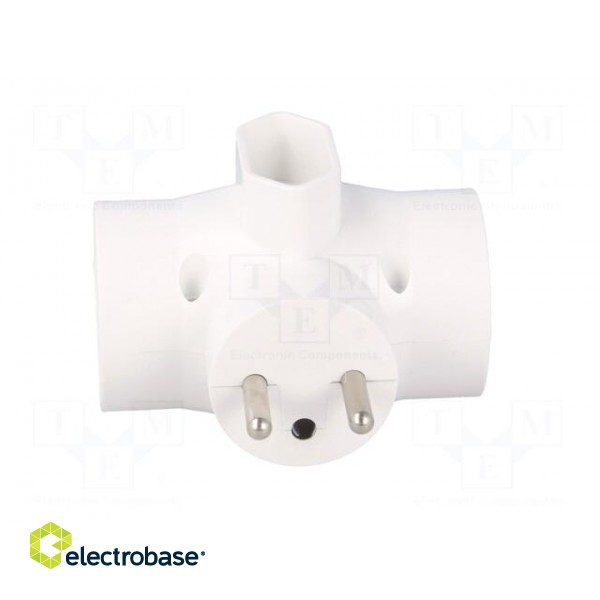 Connector: AC supply | splitter | 2P,2P+PE | white | Output: 3x socket image 9