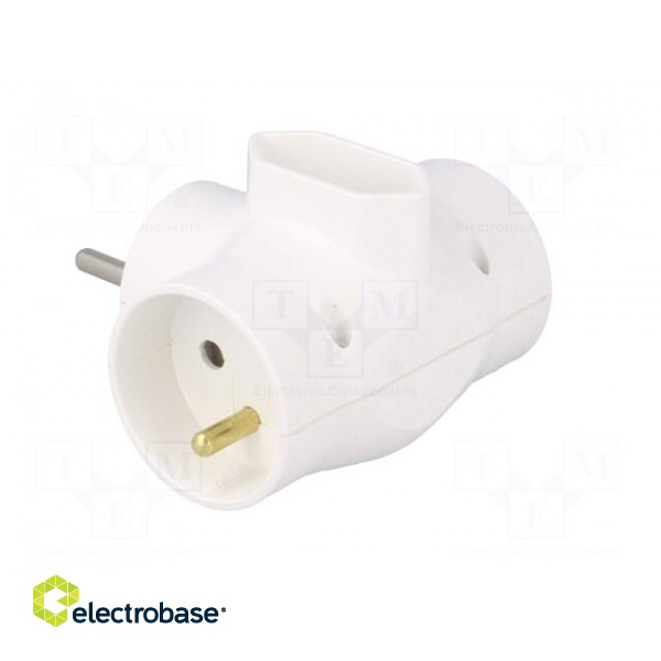 Connector: AC supply | splitter | 2P,2P+PE | white | Output: 3x socket image 4