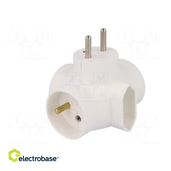Connector: AC supply | splitter | 2P,2P+PE | white | Output: 4x socket image 4