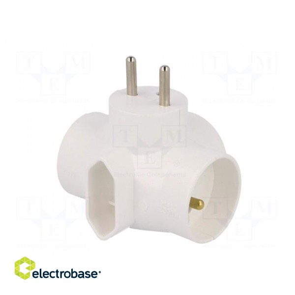 Connector: AC supply | splitter | 2P,2P+PE | white | Output: 4x socket image 6