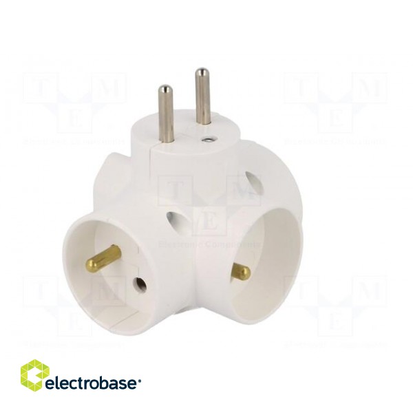 Connector: AC supply | splitter | 2P,2P+PE | white | Output: 4x socket image 8