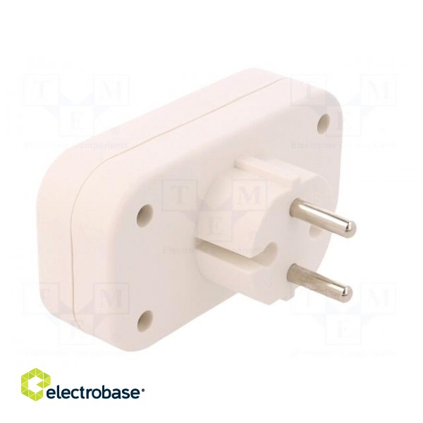 Connector: AC supply | splitter | 2P | 230VAC | 16A | Type: round | white image 4