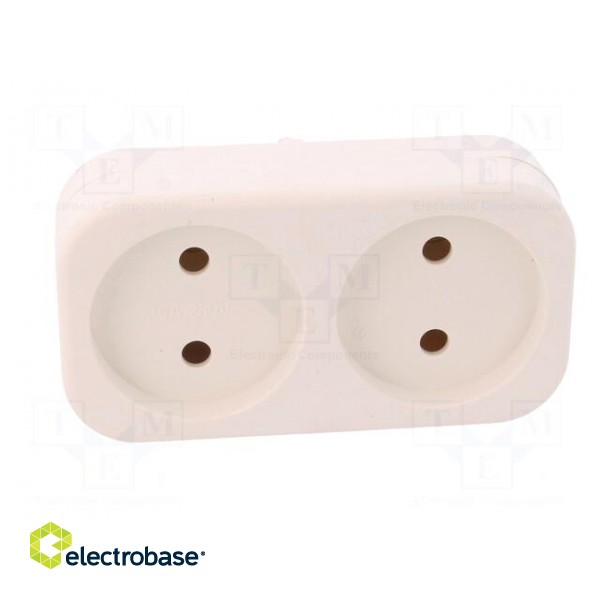 Connector: AC supply | splitter | 2P | 230VAC | 16A | Type: round | white image 9