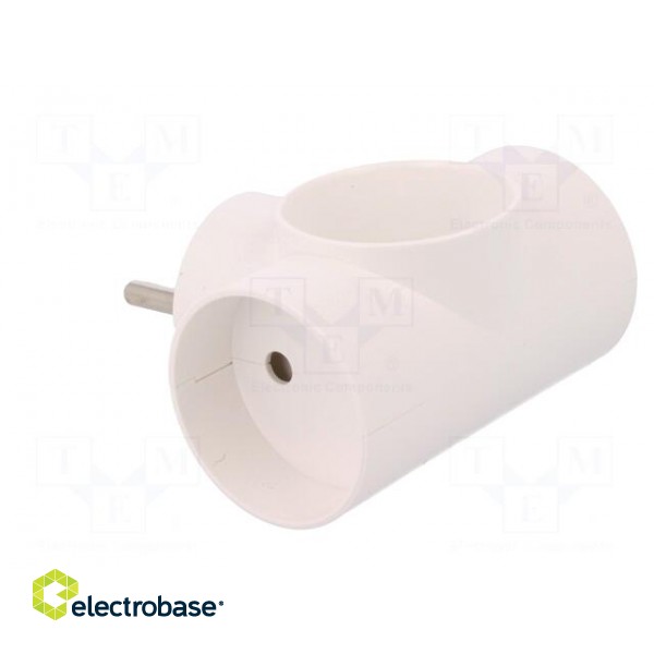 Connector: AC supply | splitter | 2P | 250VAC | 16A | Type: round | white image 4
