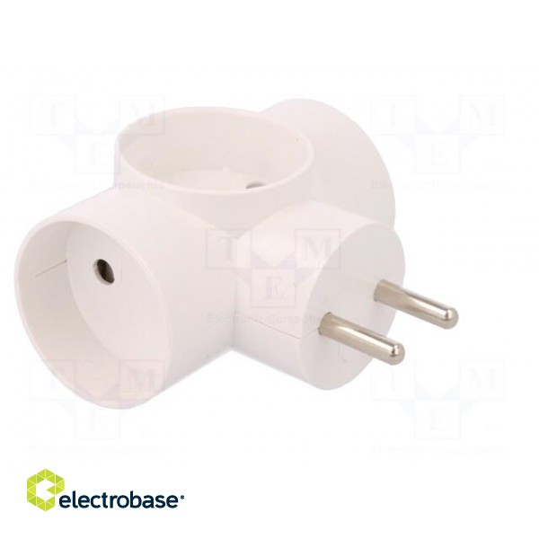 Connector: AC supply | splitter | 2P | 250VAC | 16A | Type: round | white фото 7