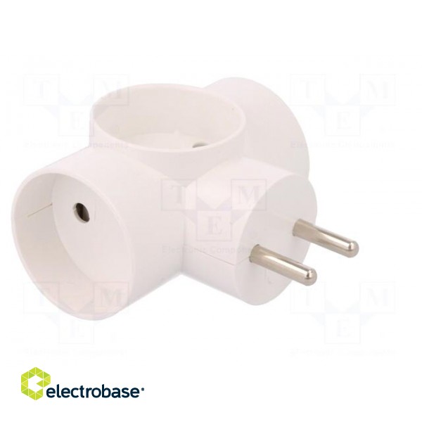 Connector: AC supply | splitter | 2P | 250VAC | 16A | Type: round | white image 8