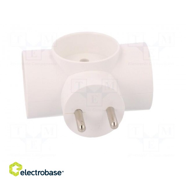 Connector: AC supply | splitter | 2P | 250VAC | 16A | Type: round | white image 9