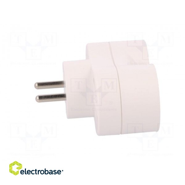 Connector: AC supply | splitter | 2P | 250VAC | 16A | Type: round | white image 3
