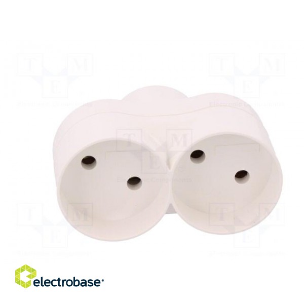 Connector: AC supply | splitter | 2P | 250VAC | 16A | Type: round | white image 5