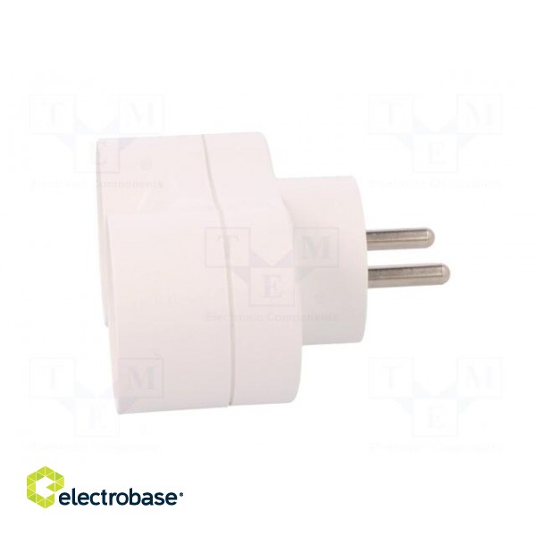 Connector: AC supply | splitter | 2P | 250VAC | 16A | Type: round | white фото 3