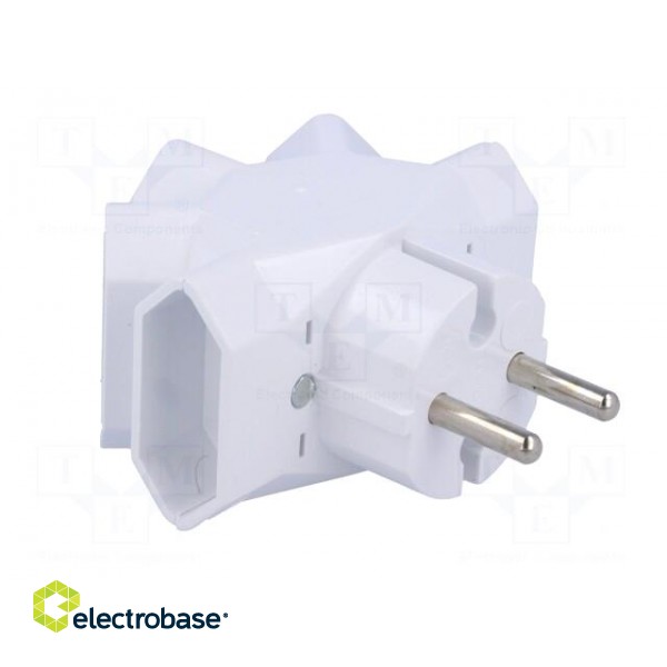 Connector: AC supply | splitter | 2P | 250VAC | 6A | Type: flat | white paveikslėlis 8