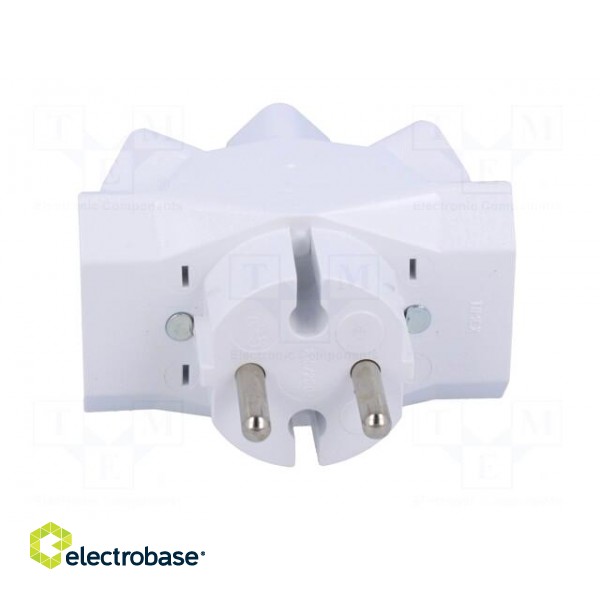 Connector: AC supply | splitter | 2P | 250VAC | 6A | Type: flat | white paveikslėlis 9