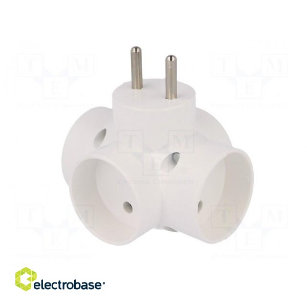 Connector: AC supply | splitter | 2P | Type: round | white paveikslėlis 2
