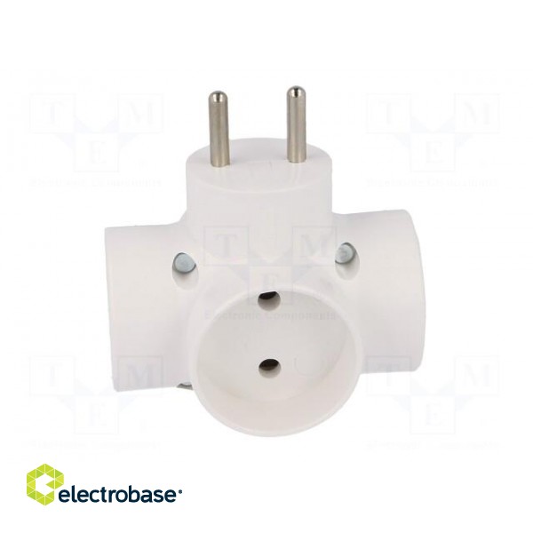 Connector: AC supply | splitter | 2P | Type: round | white paveikslėlis 9