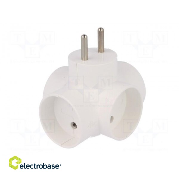 Connector: AC supply | splitter | 2P | Type: round | white paveikslėlis 4