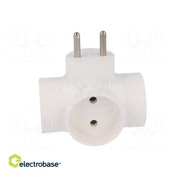 Connector: AC supply | splitter | 2P | Type: round | white paveikslėlis 5