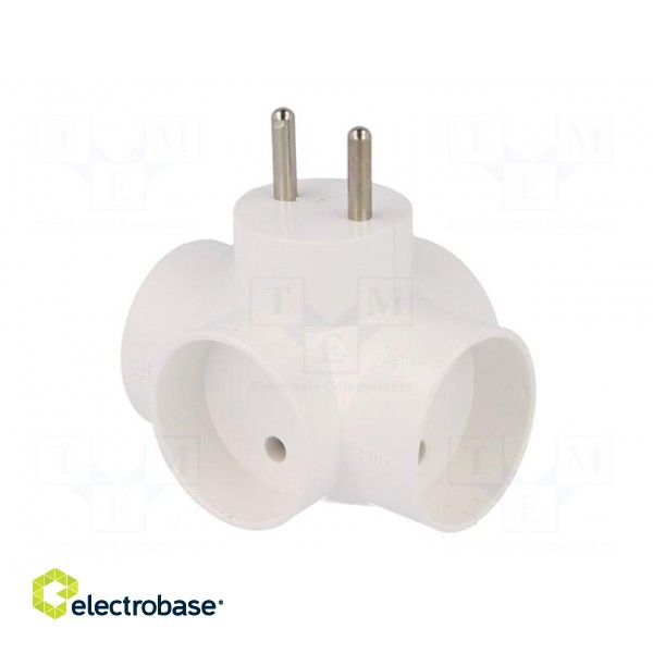 Connector: AC supply | splitter | 2P | Type: round | white paveikslėlis 6