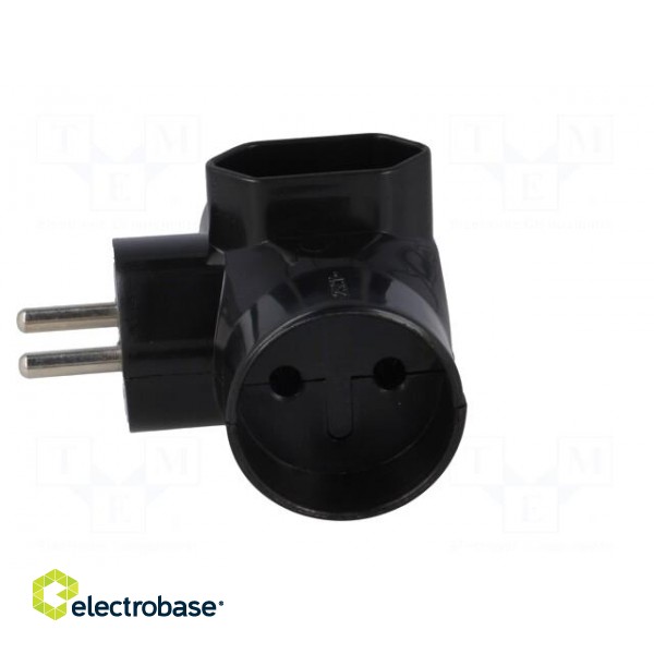 Connector: AC supply | splitter | 2P | Type: round,flat | black image 3