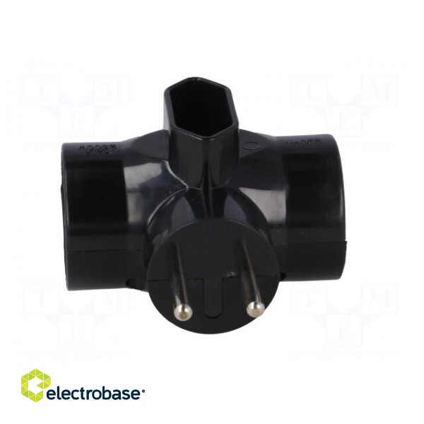 Connector: AC supply | splitter | 2P | Type: round,flat | black image 9