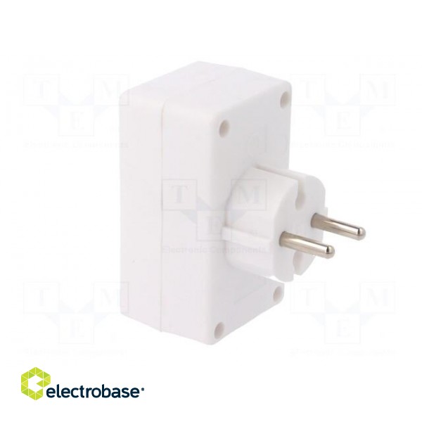 Connector: AC supply | splitter | 2P | Type: round,flat | white paveikslėlis 4