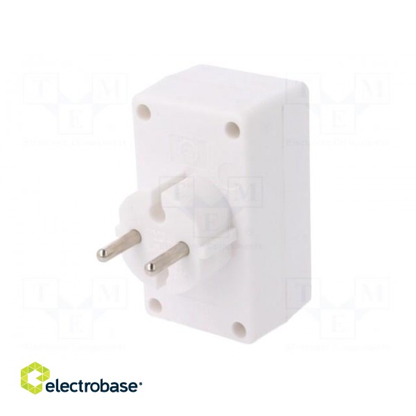 Connector: AC supply | splitter | 2P | Type: round,flat | white paveikslėlis 6
