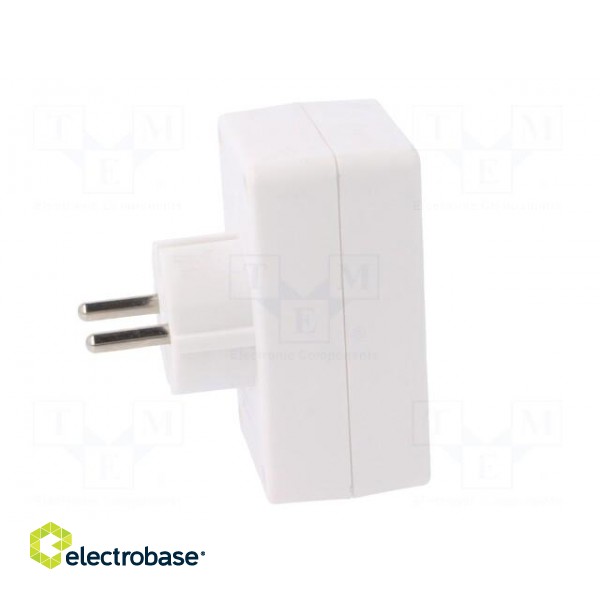 Connector: AC supply | splitter | 2P | Type: round,flat | white paveikslėlis 7