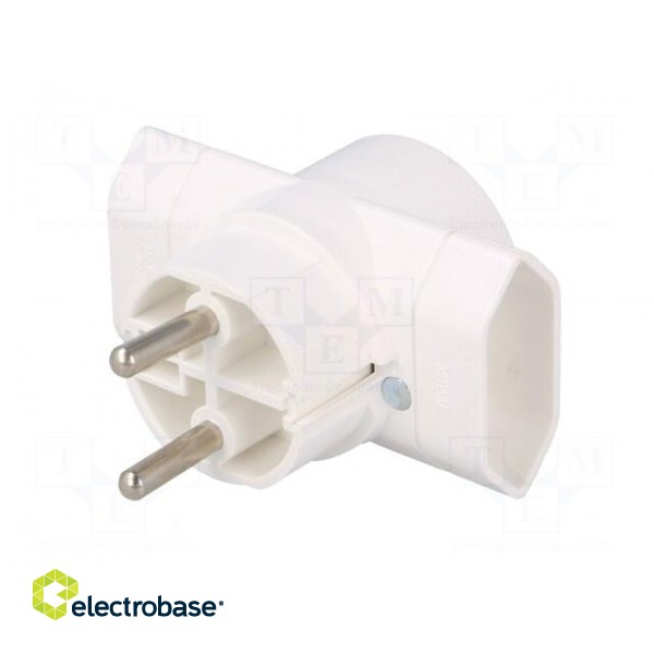 Connector: AC supply | splitter | 2P | Type: round,flat | white image 2