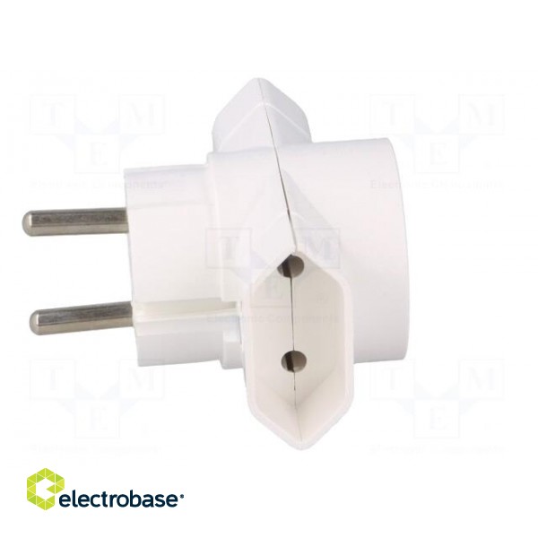 Connector: AC supply | splitter | 2P | Type: round,flat | white фото 3