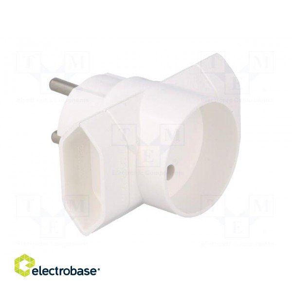 Connector: AC supply | splitter | 2P | Type: round,flat | white фото 4
