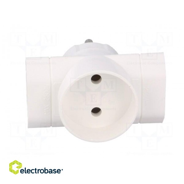 Connector: AC supply | splitter | 2P | Type: round,flat | white фото 5