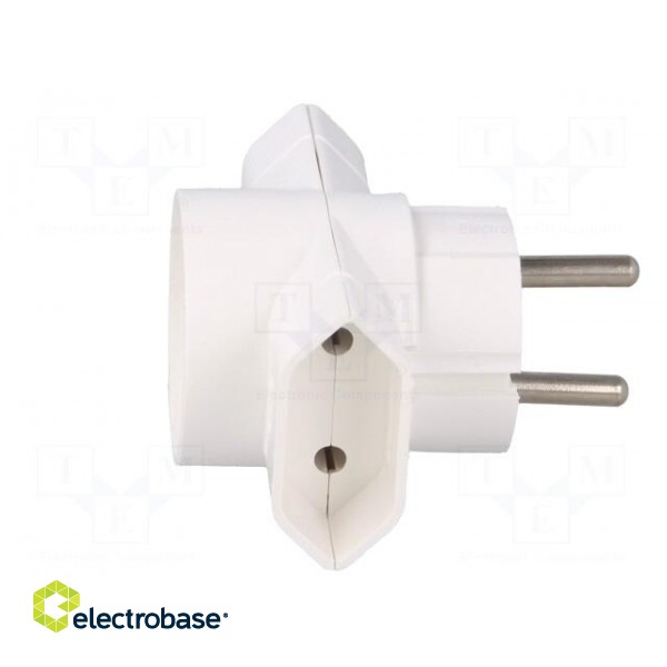 Connector: AC supply | splitter | 2P | Type: round,flat | white image 7