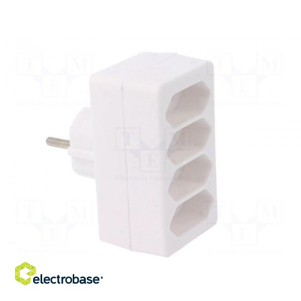Connector: AC supply | splitter | 2P | Type: round,flat | white paveikslėlis 8