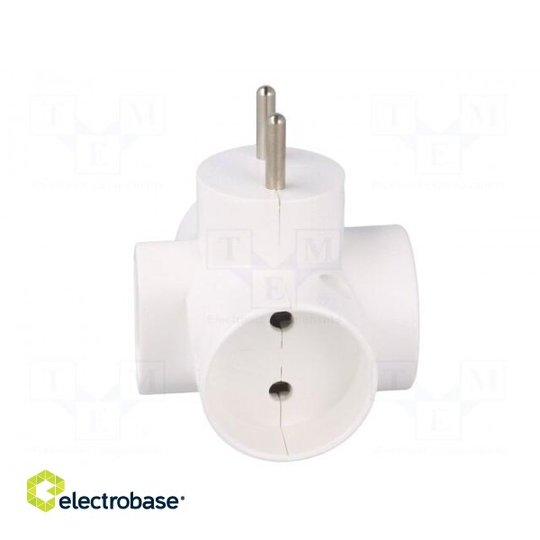 Connector: AC supply | splitter | 2P | Type: round,flat | white paveikslėlis 7
