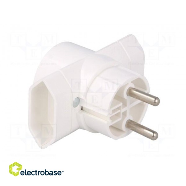 Connector: AC supply | splitter | 2P | Type: round,flat | white фото 8