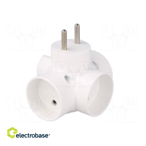 Connector: AC supply | splitter | 2P | Type: round,flat | white paveikslėlis 8