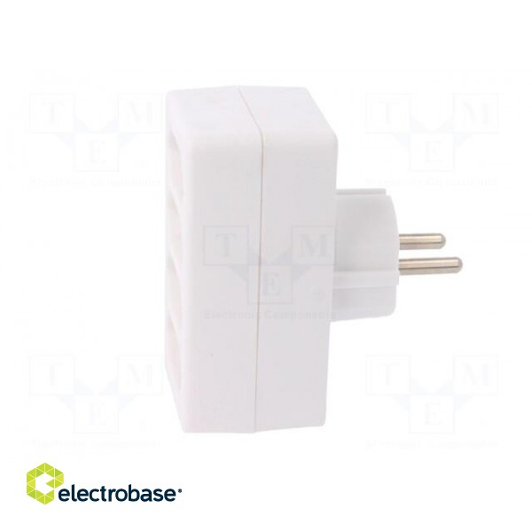 Connector: AC supply | splitter | 2P | Type: round,flat | white paveikslėlis 3