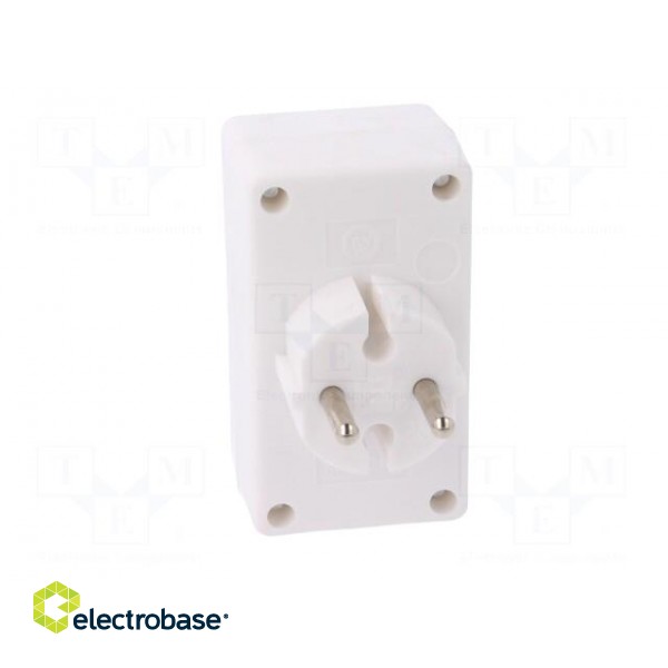 Connector: AC supply | splitter | 2P | Type: round,flat | white paveikslėlis 5