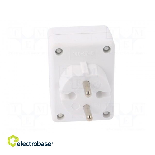 Connector: AC supply | splitter | 2P | Type: round,flat | white paveikslėlis 5