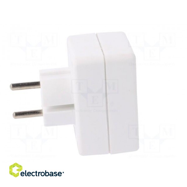 Connector: AC supply | splitter | 2P | Type: round,flat | white paveikslėlis 7