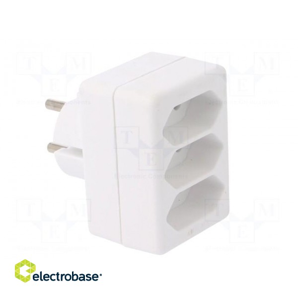 Connector: AC supply | splitter | 2P | Type: round,flat | white paveikslėlis 8