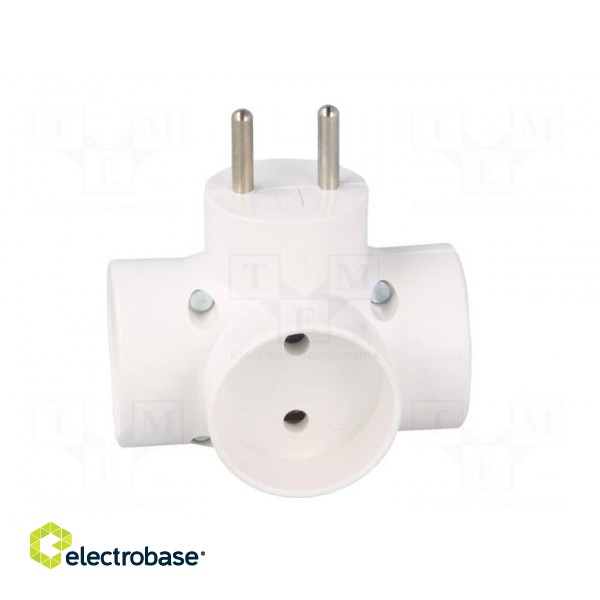 Connector: AC supply | splitter | 2P | Type: round,flat | white paveikslėlis 9