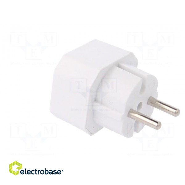 Connector: AC supply | splitter | 2P | Type: round,flat | white image 4