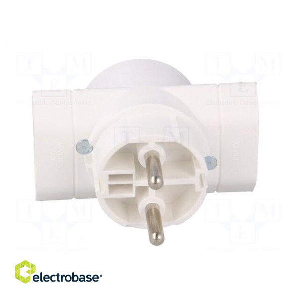 Connector: AC supply | splitter | 2P | Type: round,flat | white фото 9