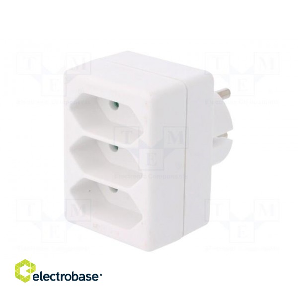 Connector: AC supply | splitter | 2P | Type: round,flat | white paveikslėlis 2