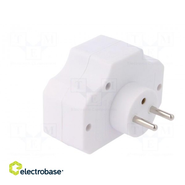 Connector: AC supply | splitter | 2P+PE | 230VAC | white фото 4