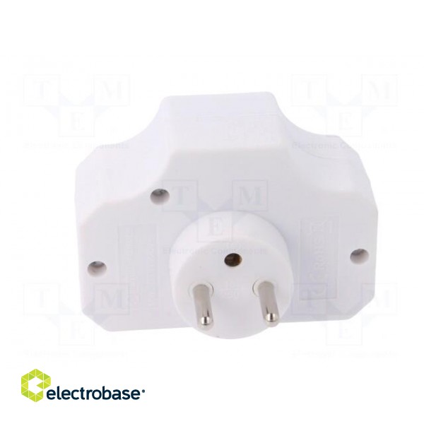 Connector: AC supply | splitter | 2P+PE | 230VAC | white фото 5