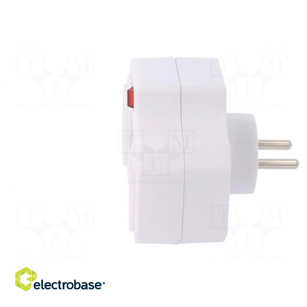 Connector: AC supply | splitter | 2P+PE | 230VAC | white фото 3