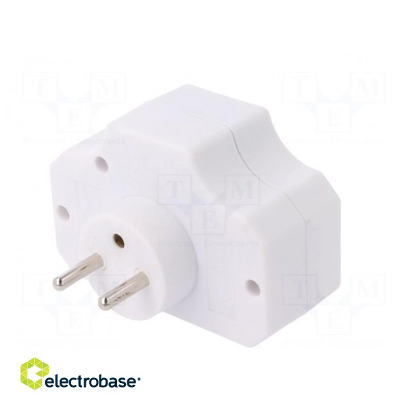 Connector: AC supply | splitter | 2P+PE | 230VAC | white фото 6